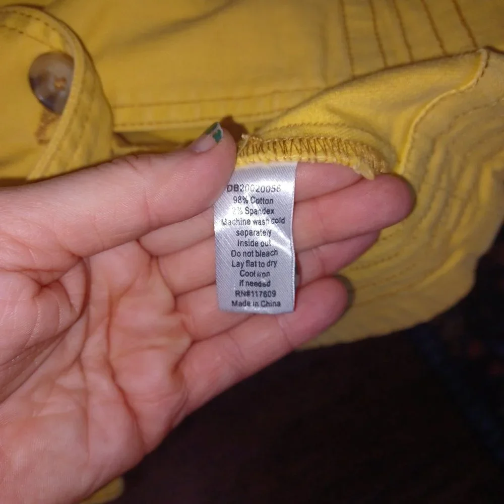 Downeast Womens Yellow Buttondown Sheath Medium Dress - Picture 3 of 4